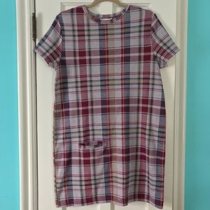 Zara plaid check dress with pocket - red